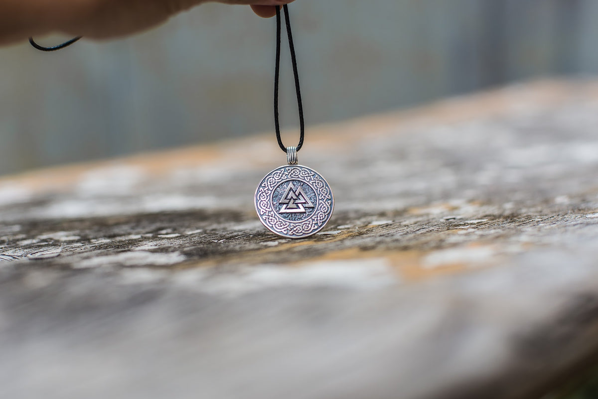 Pendentif Valknut et Ornement Viking — Argent 925