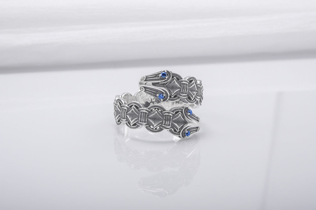 Bague Viking Serpent — Argent 925
