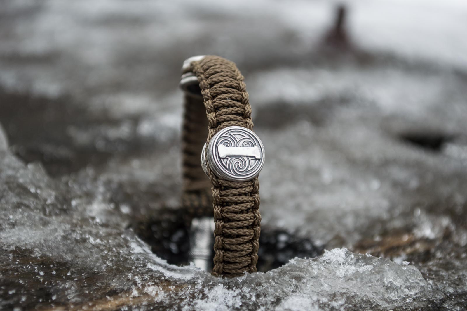 Bracelet Paracorde Marteau de Thor Rollon — Argent 925
