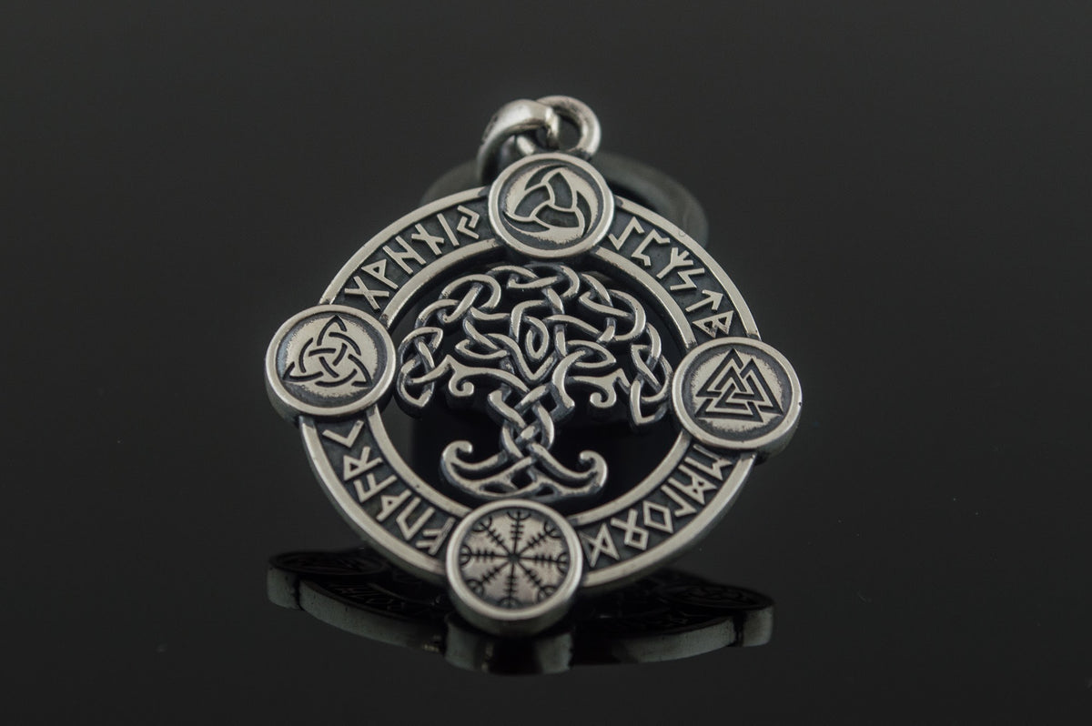 Pendentif Yggdrasil Runique — Argent 925