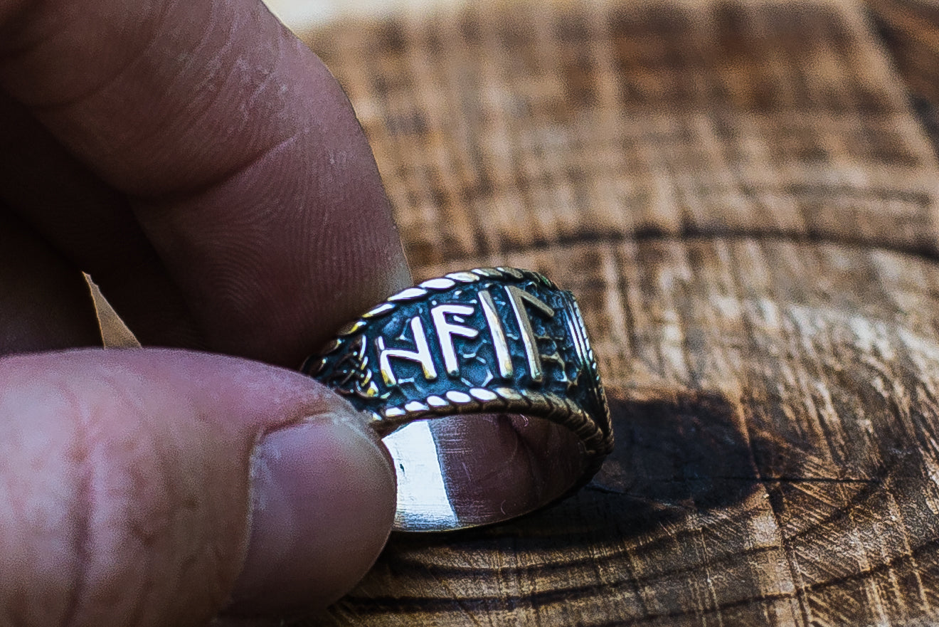 Bague Vegvisir et Salut à Odin — Argent 925