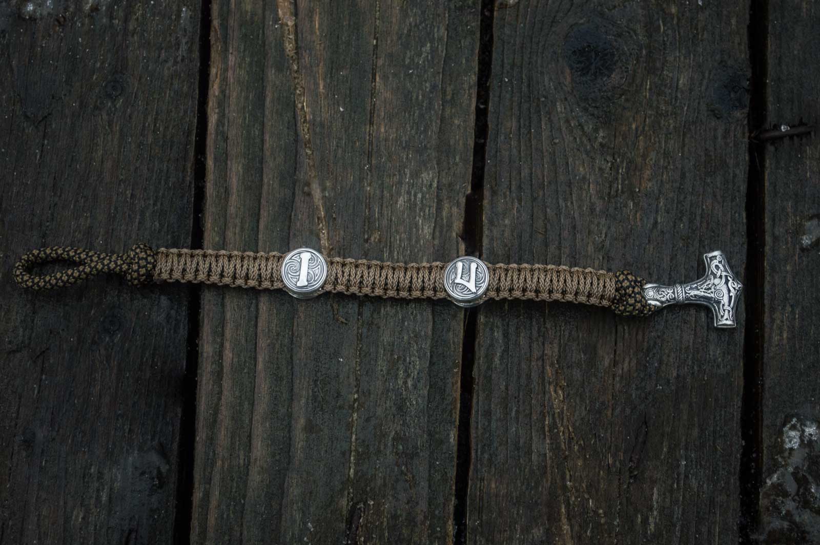 Bracelet Paracorde Marteau de Thor Rollon — Argent 925