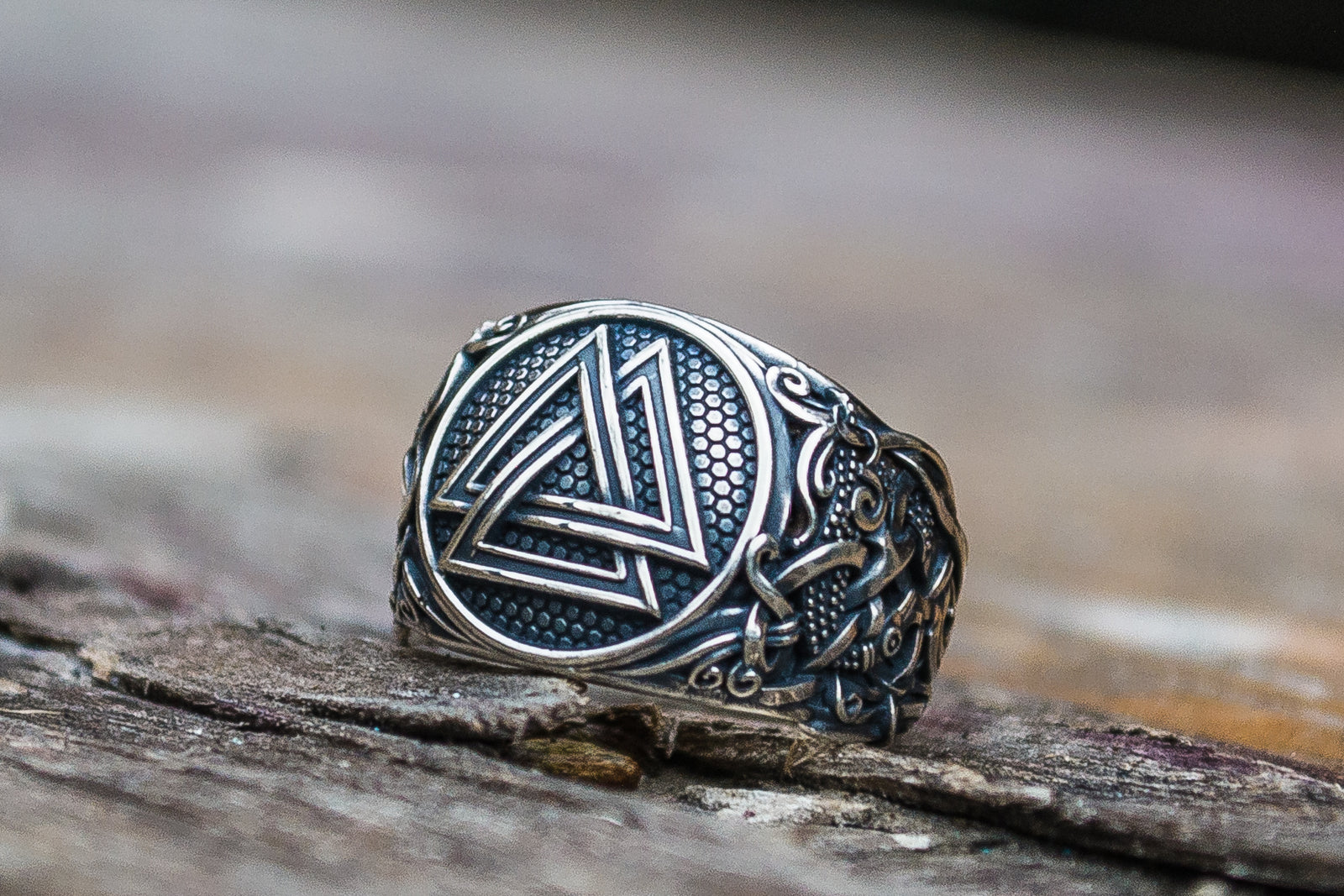 Bague Valknut et Style Mammen — Argent 925