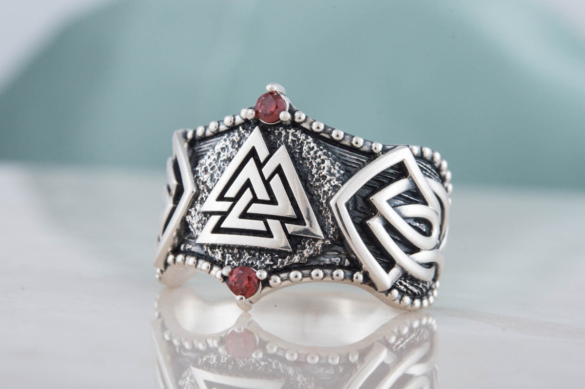 Bague Valknut et Ornement Bjorn — Argent 925