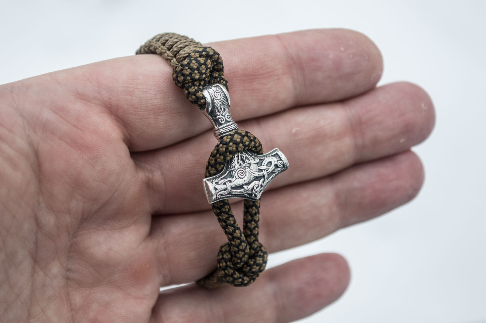 Bracelet Paracorde Marteau de Thor Rollon — Argent 925