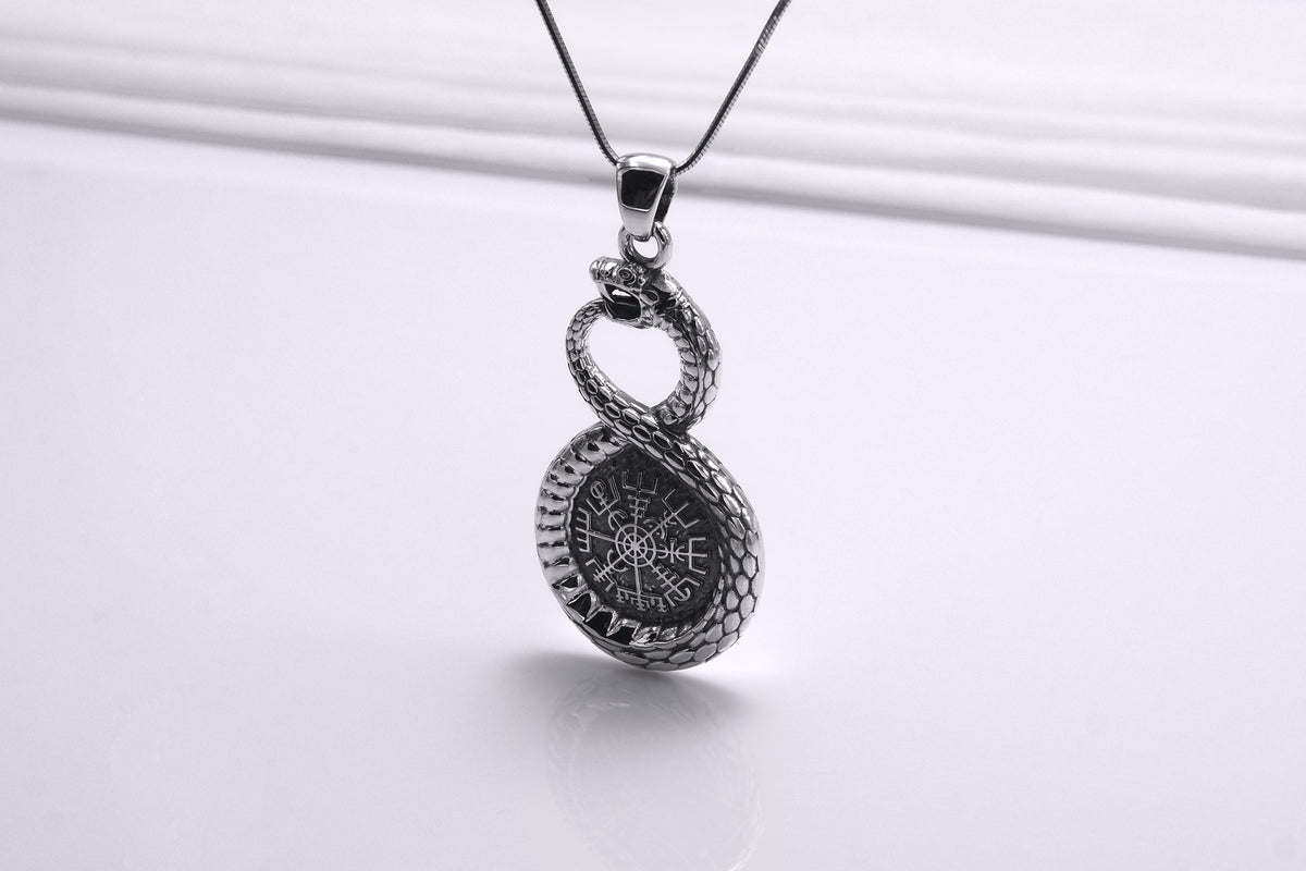 Pendentif Ouroboros et Vegvisir — Argent 925