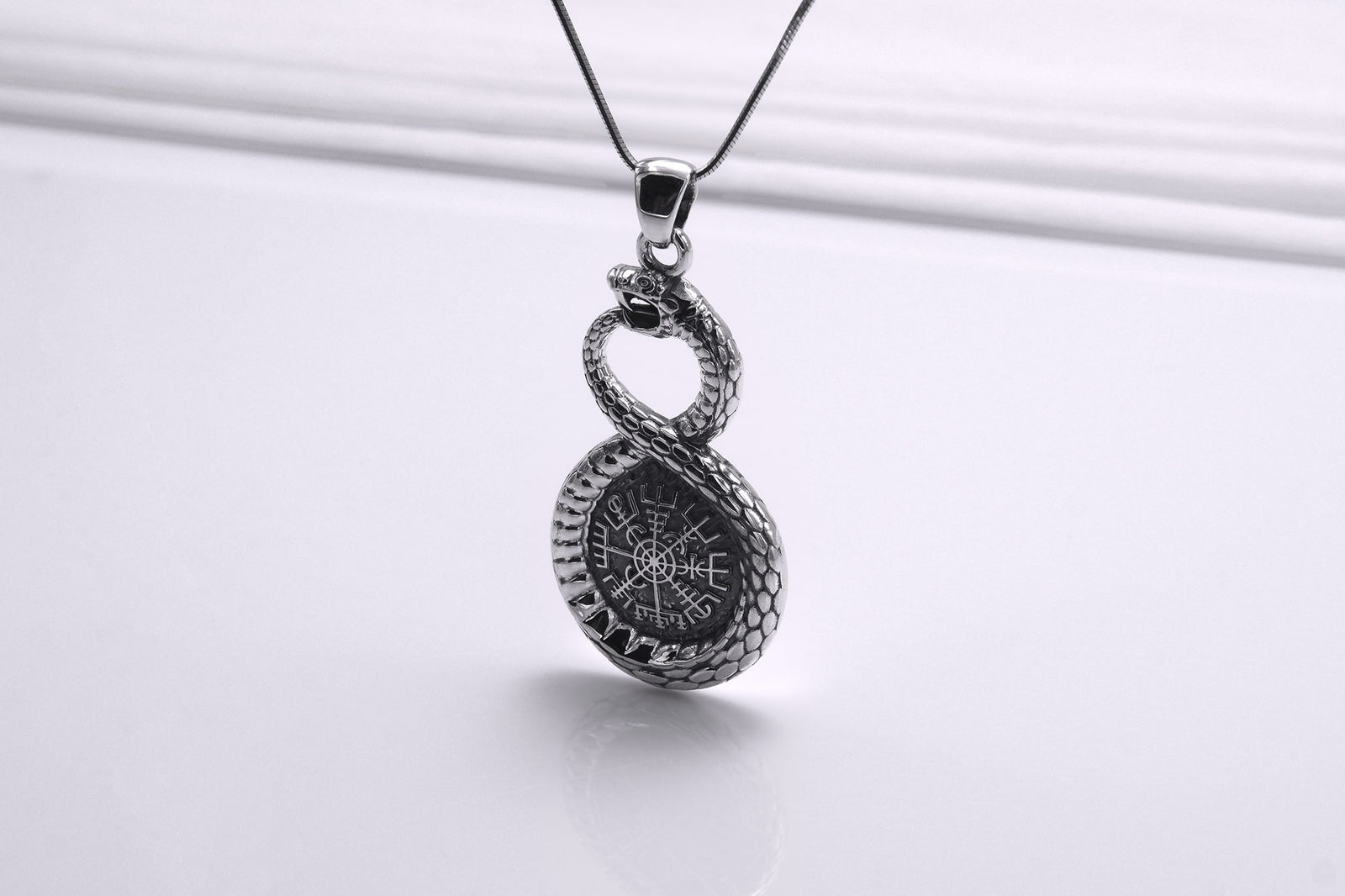 Pendentif Ouroboros et Vegvisir — Argent 925