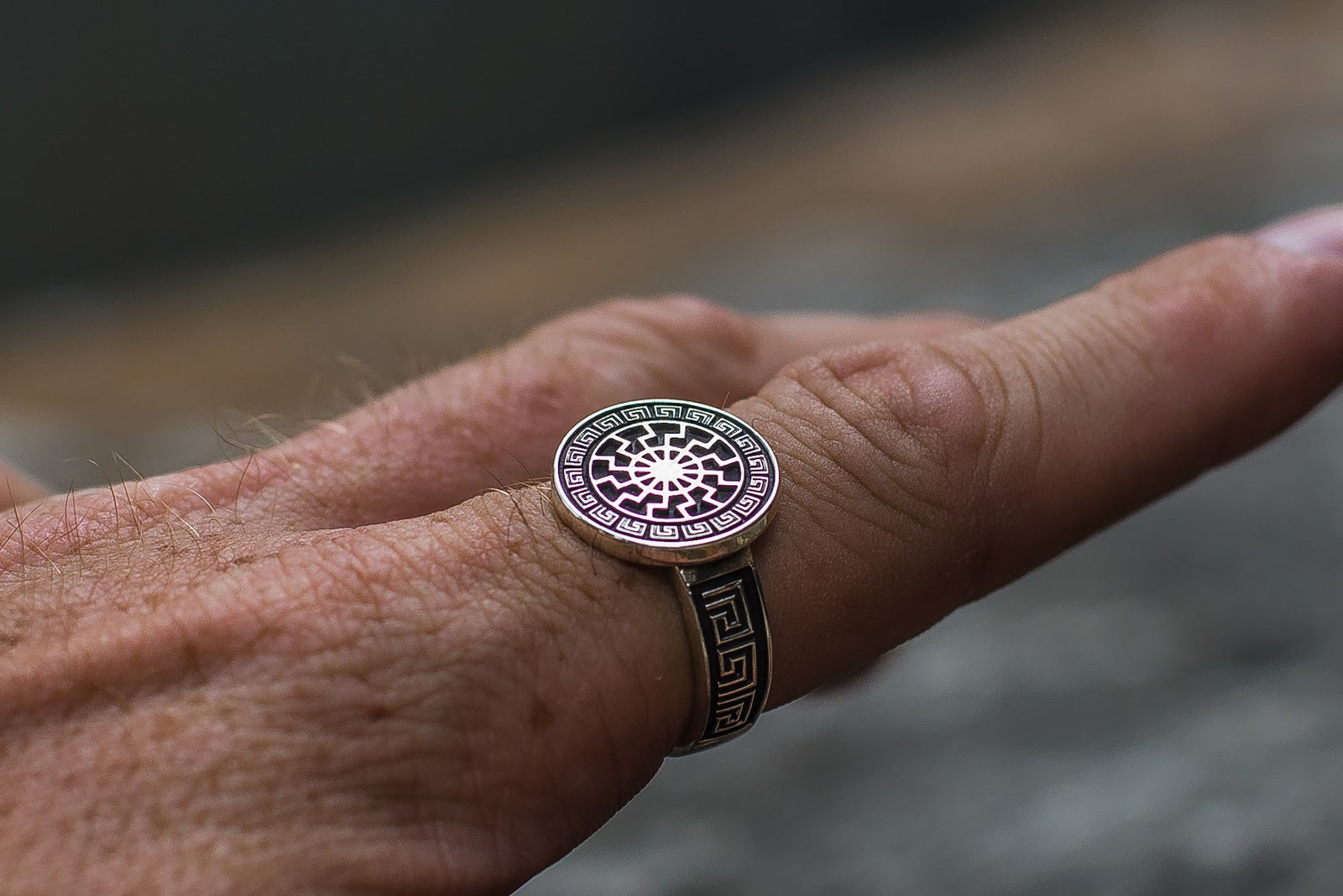 Bague Soleil Noir Bjorn — Argent 925