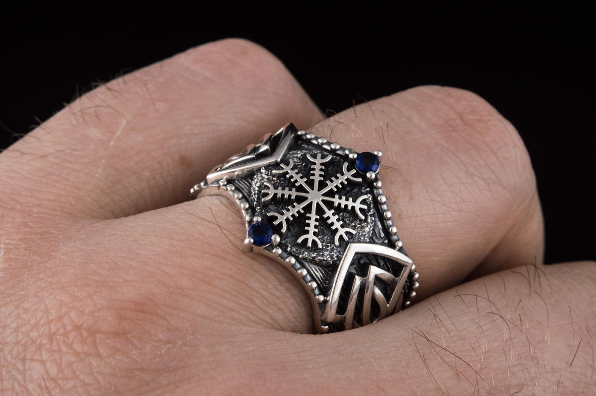 Bague Aegishjalmur et Ornement Floki — Argent 925