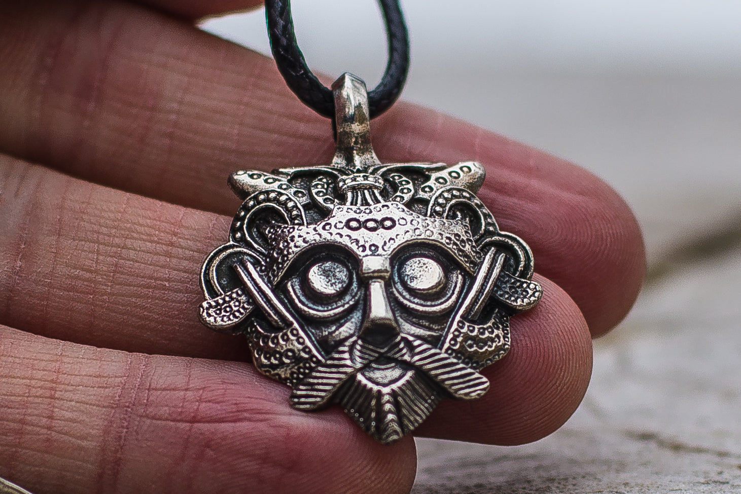 Pendentif Masque et Amulette — Argent 925