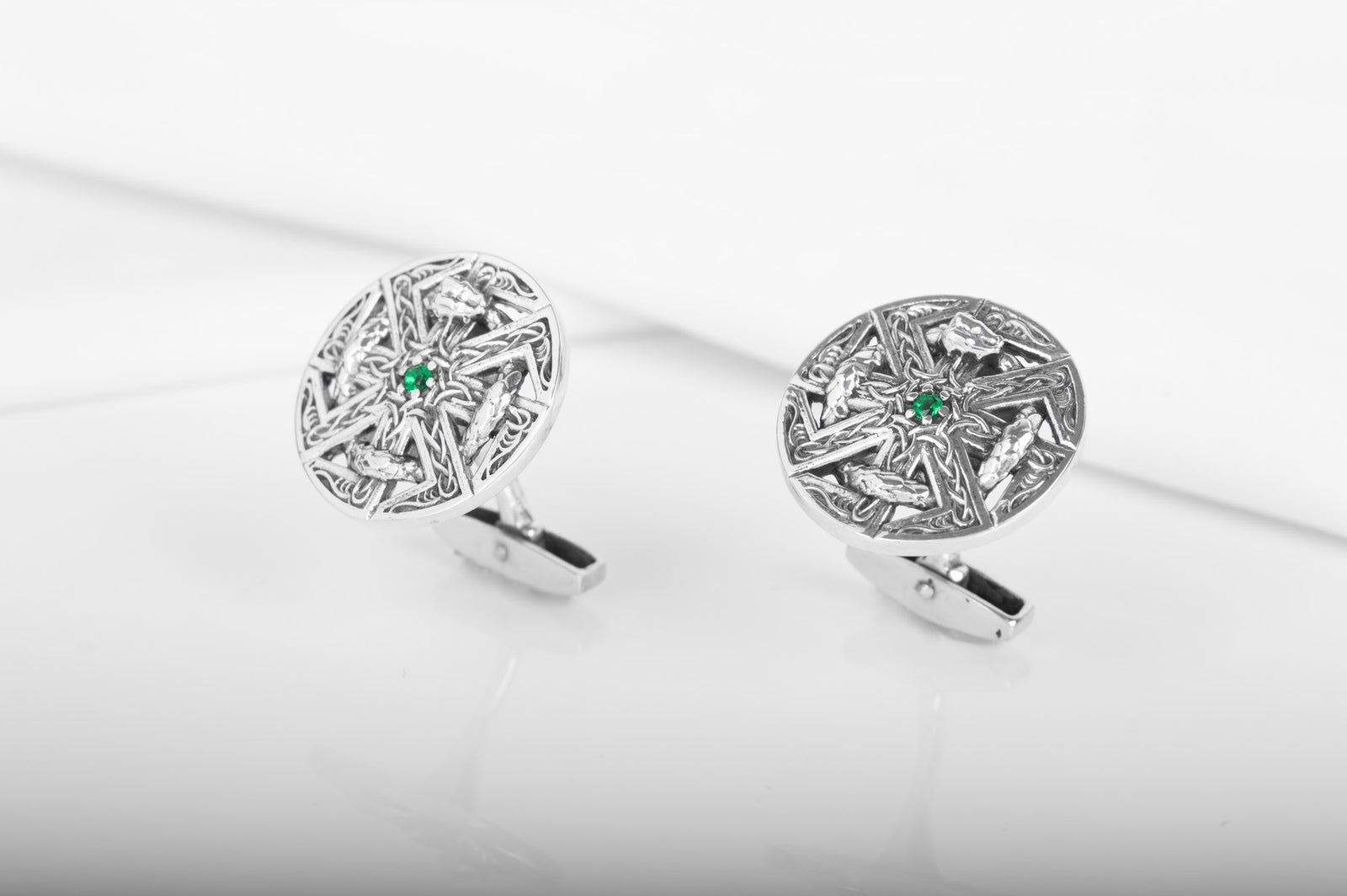 Boutons de manchette Viking Norna — Argent 925
