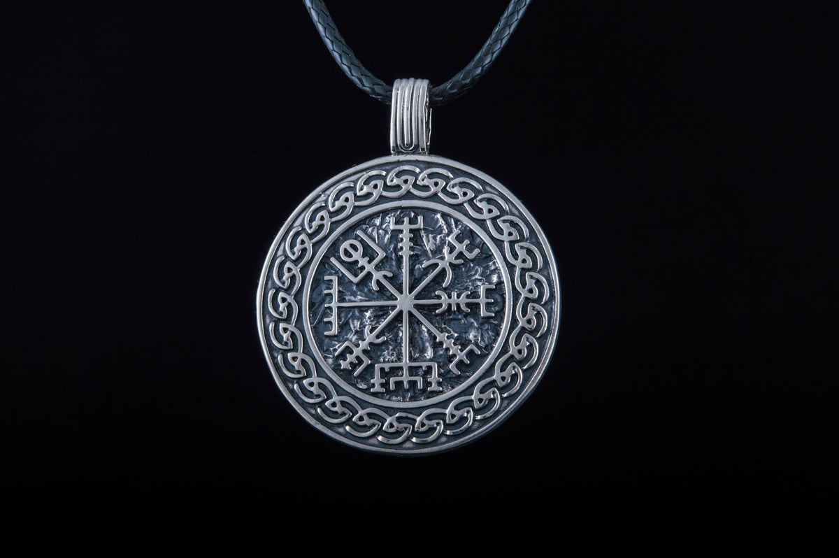 Pendentif Vegvisir et Ornement — Argent 925