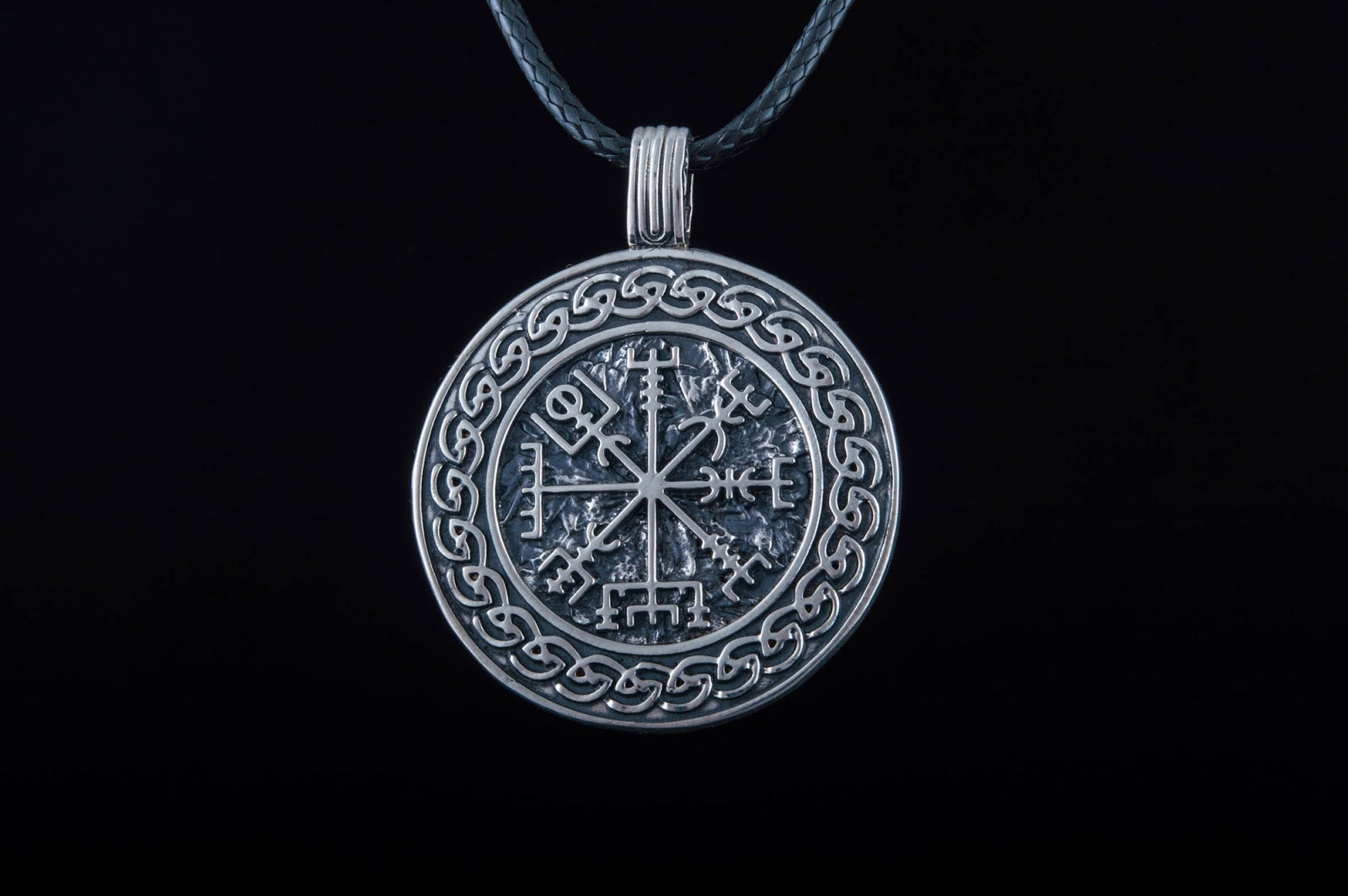 Pendentif Vegvisir et Ornement — Argent 925