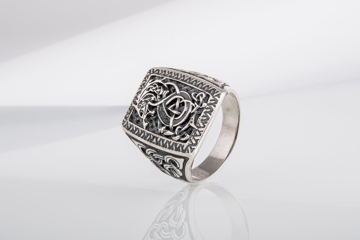 Bague Ornement et Fenrir — Argent 925