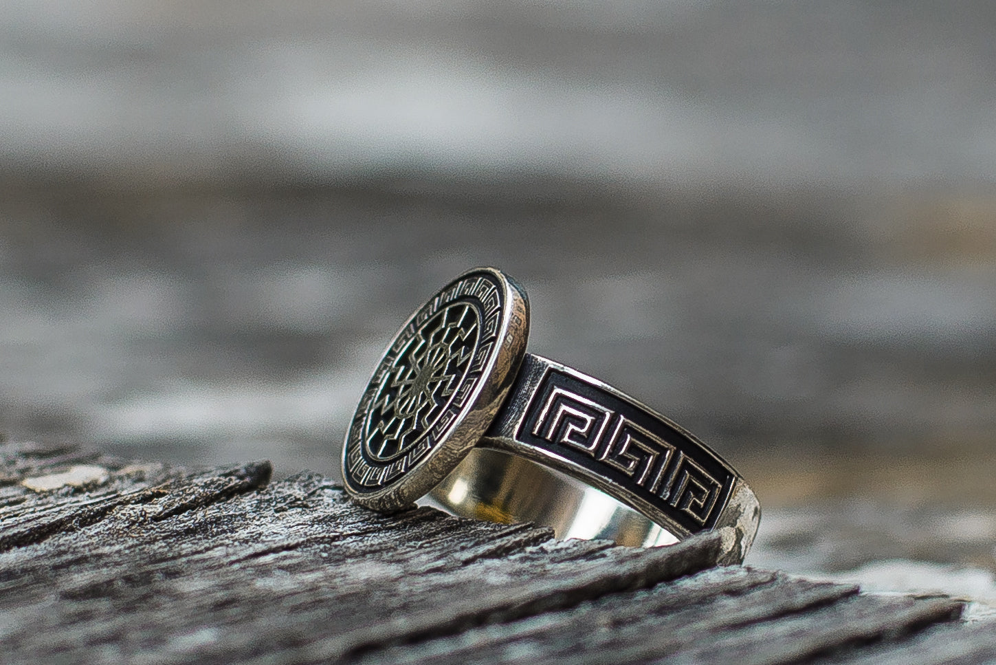Bague Soleil Noir Bjorn — Argent 925