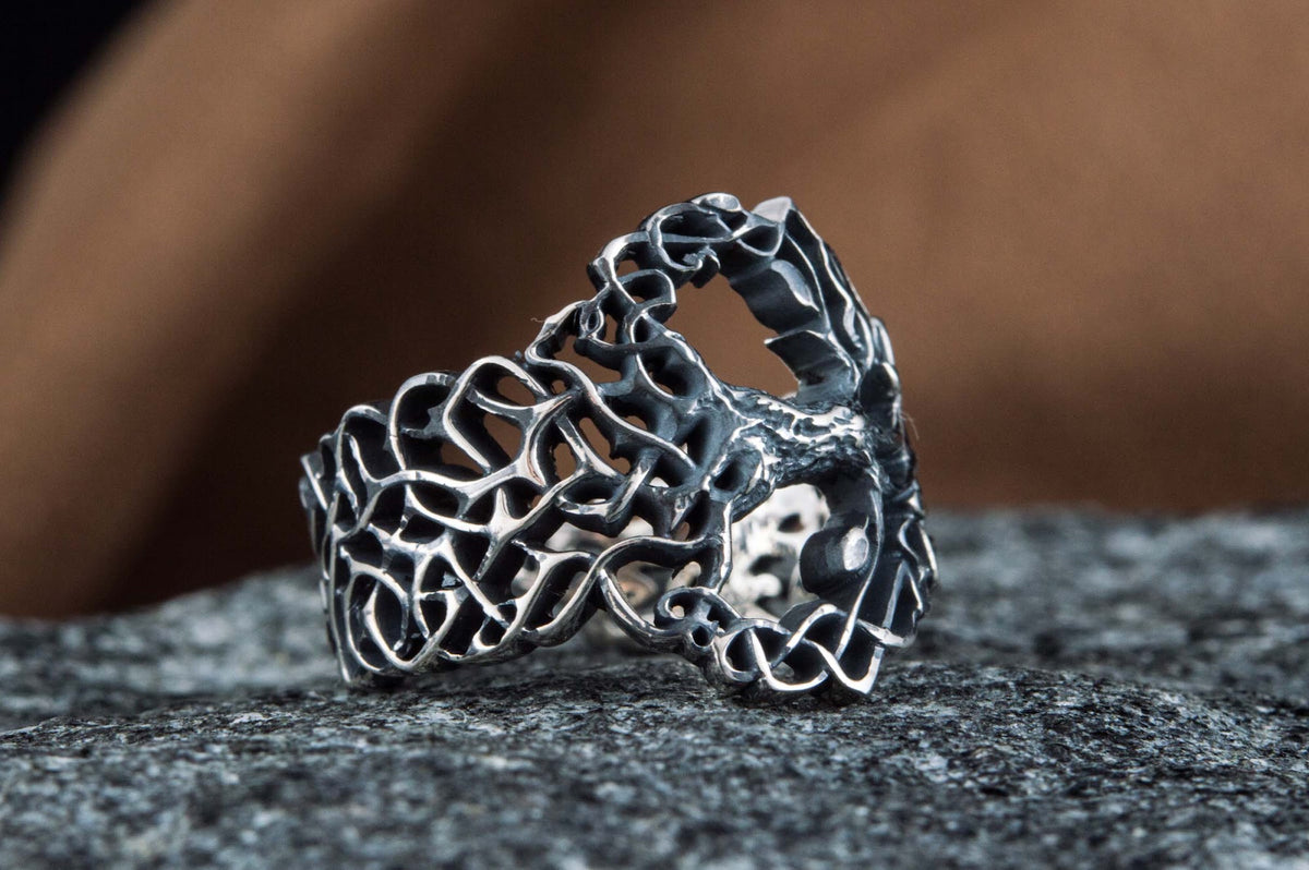 Bague Yggdrasil et Ornement Anneau — Argent 925