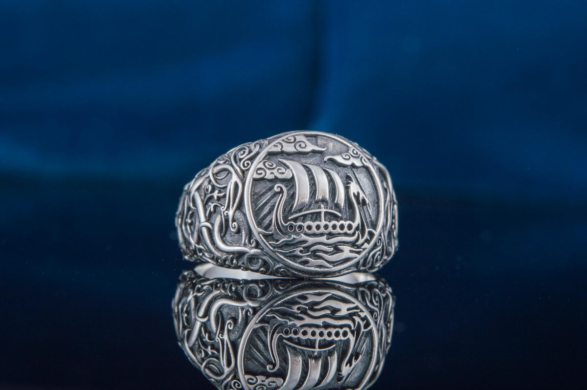 Bague Drakkar et Style Urnes — Argent 925