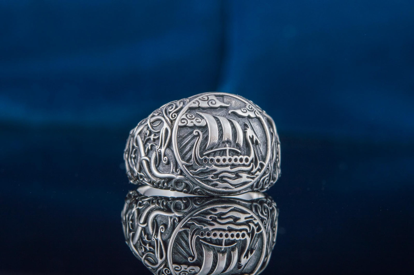 Bague Drakkar et Style Urnes — Argent 925