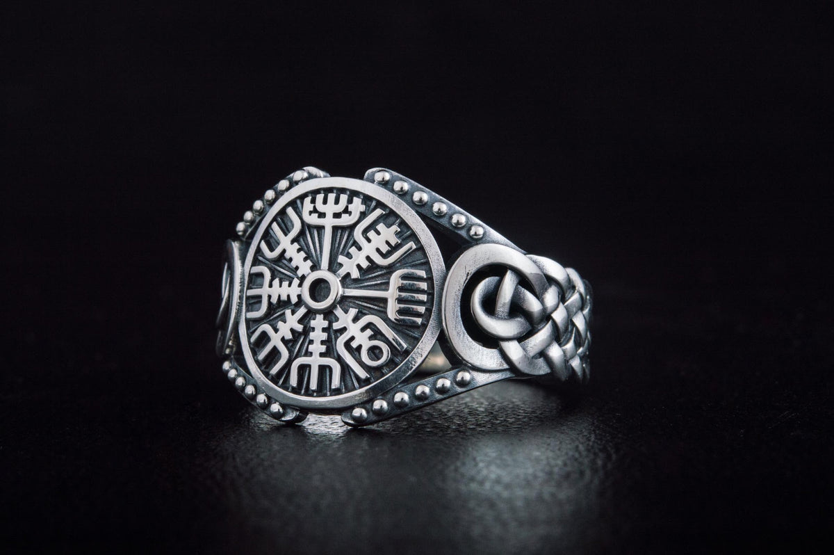 Bague Vegvisir et Ornement Chevalière — Argent 925