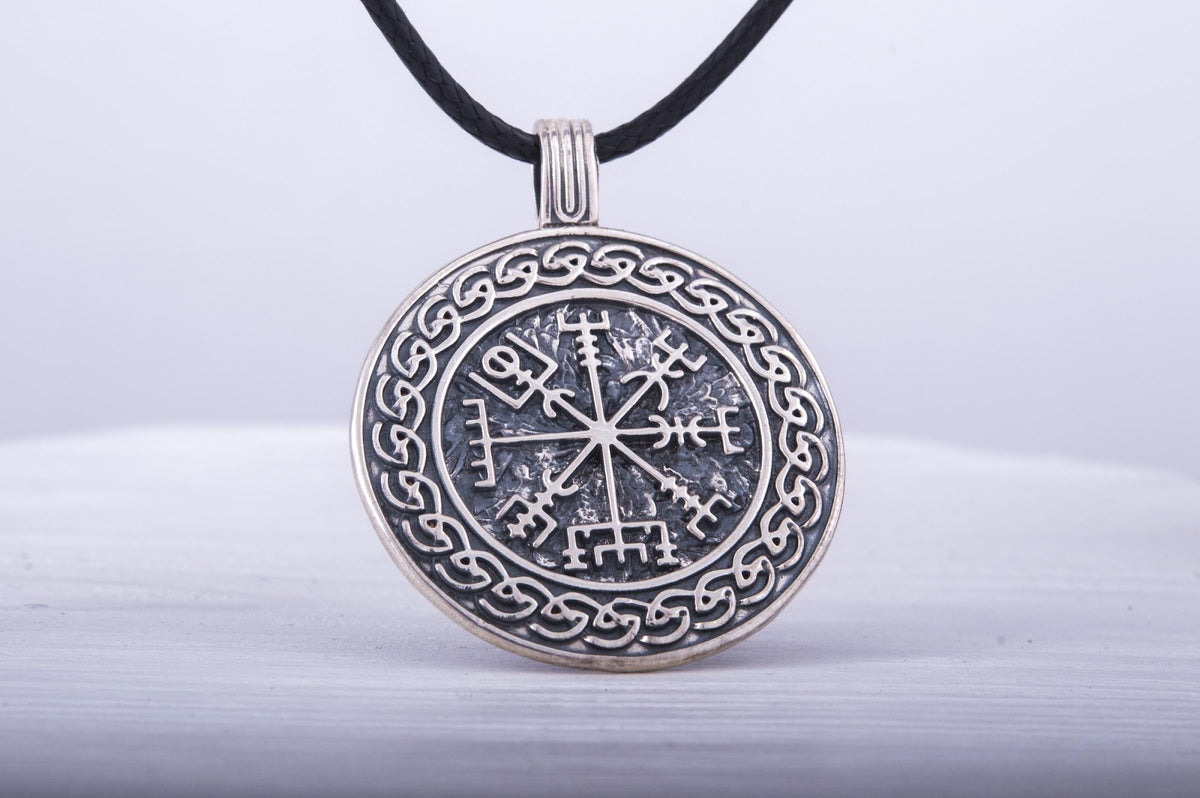 Pendentif Vegvisir et Ornement — Argent 925