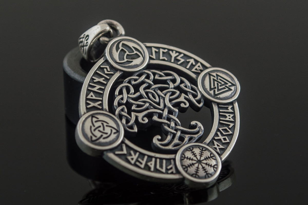 Pendentif Yggdrasil Runique — Argent 925