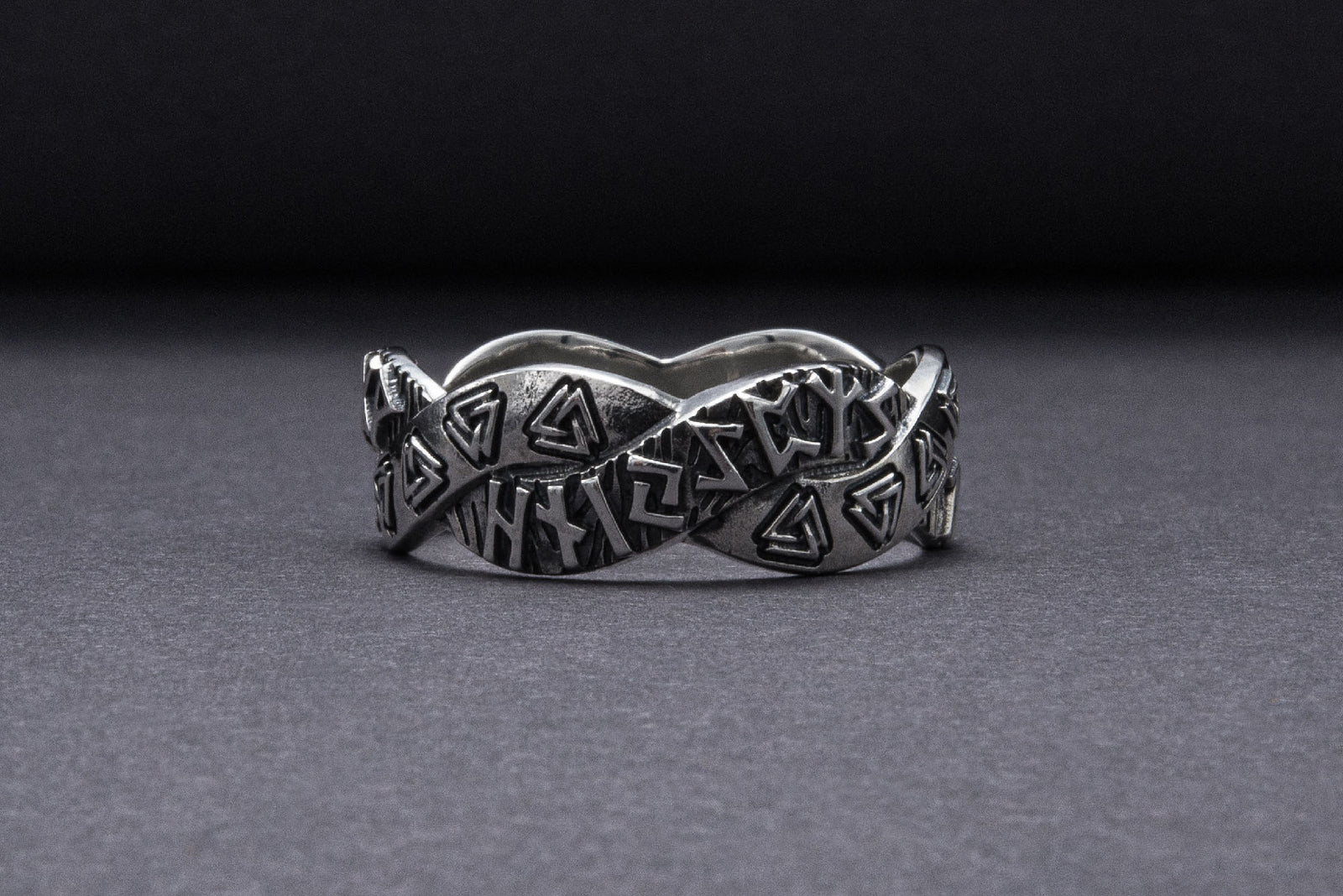 Bague Futhark Ancien et Valknut — Argent 925