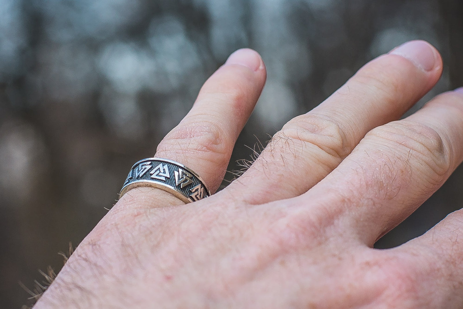 Bague Valknut Anneau — Argent 925