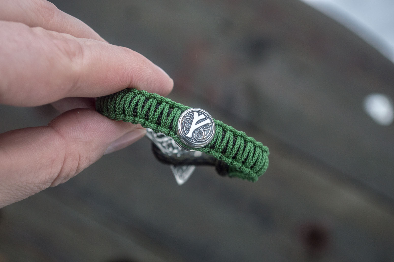 Bracelet Paracorde Médaillon Leif — Argent 925