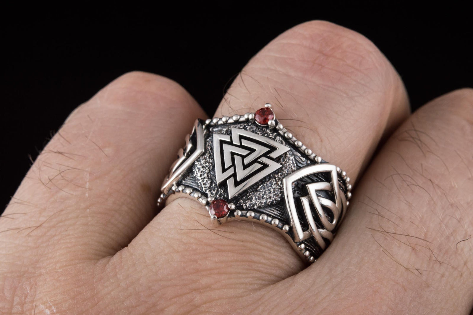 Bague Valknut et Ornement Bjorn — Argent 925
