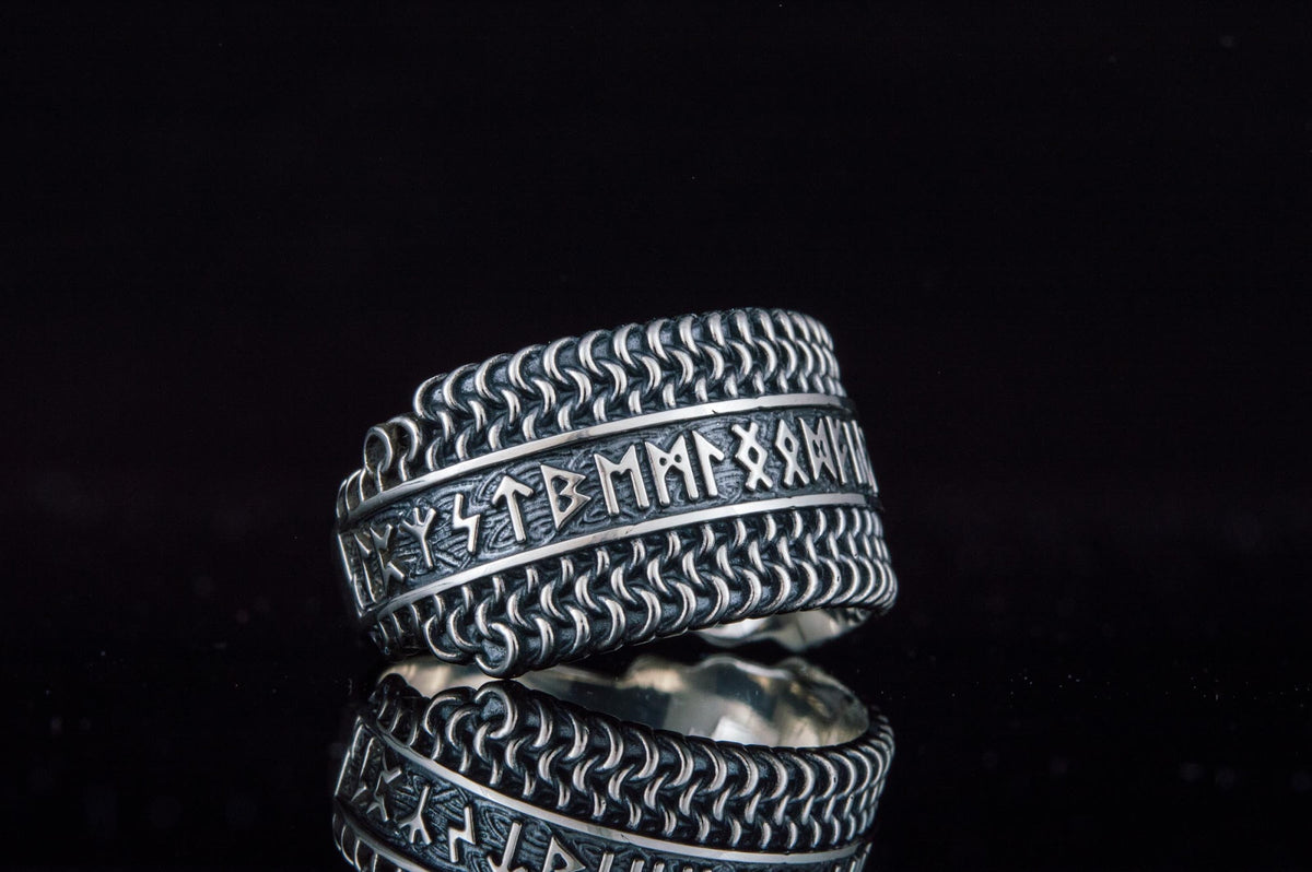 Bague Futhark Ancien et Runes Ivar — Argent 925