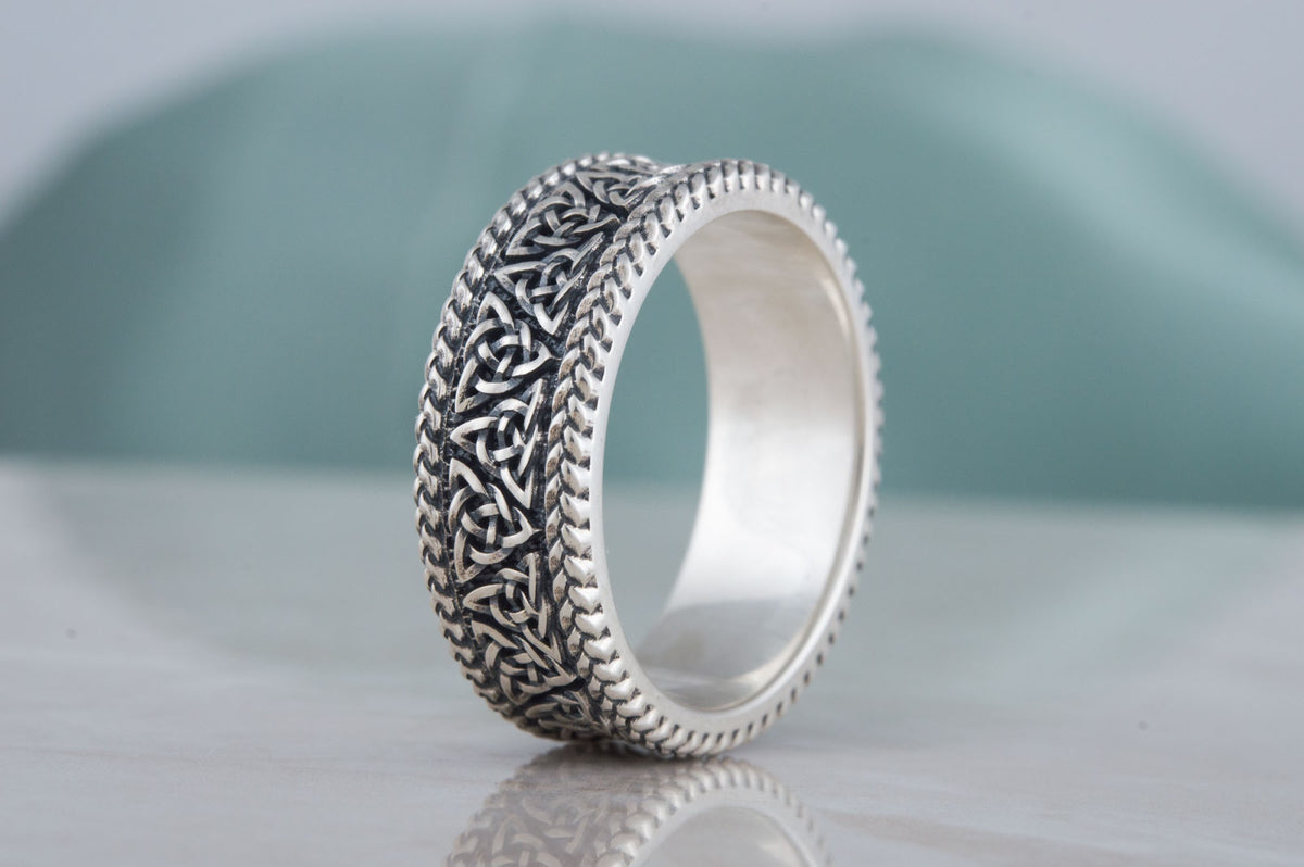 Bague Triquetra et Ornement — Argent 925