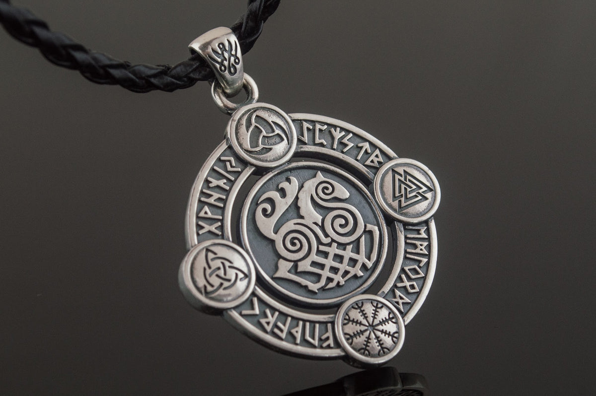 Pendentif Sleipnir Runique — Argent 925