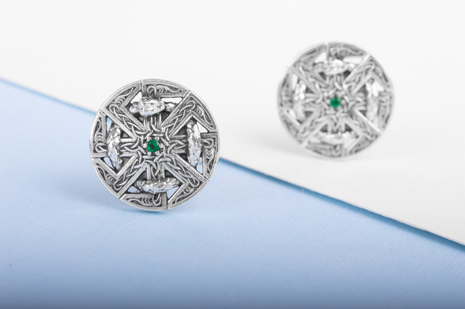 Boutons de manchette Viking Norna — Argent 925