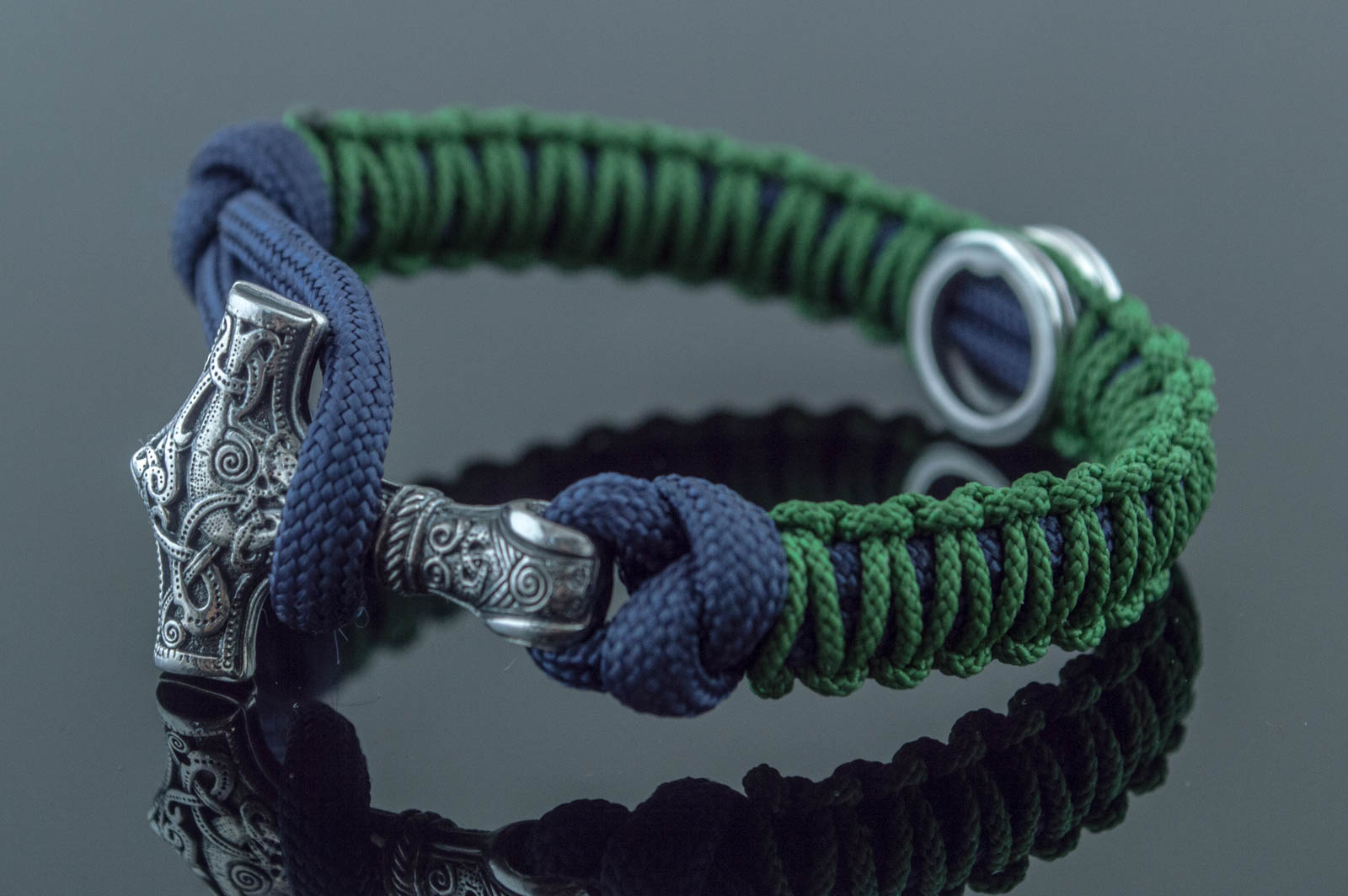 Bracelet Paracorde Marteau de Thor Rurik — Argent 925