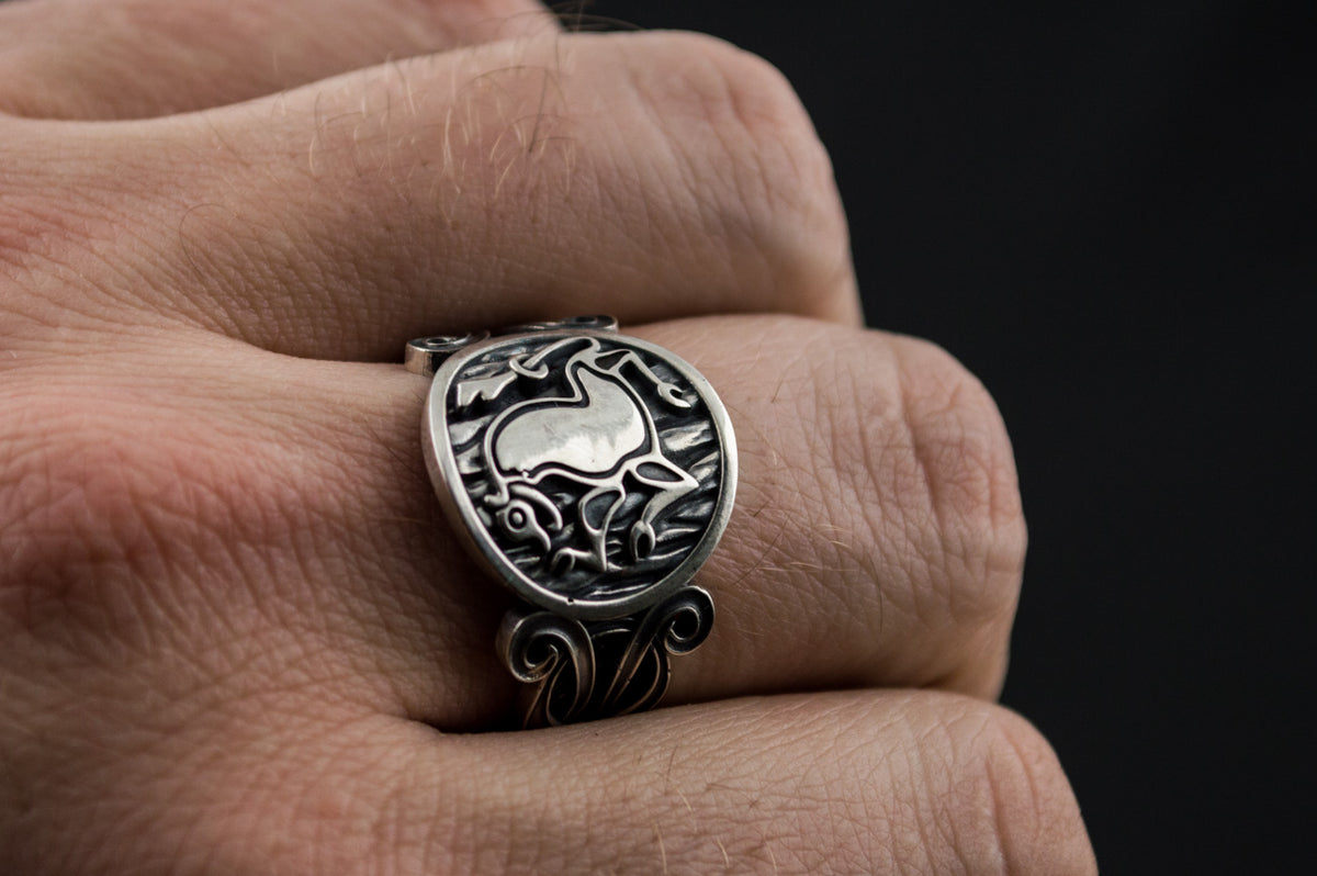 Bague Chevalière Viking Einar — Argent 925
