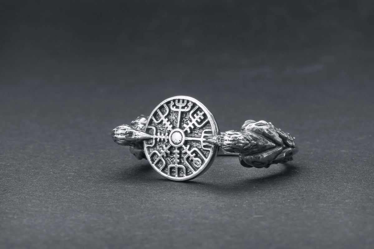 Bague Vegvisir et Hugin — Argent 925