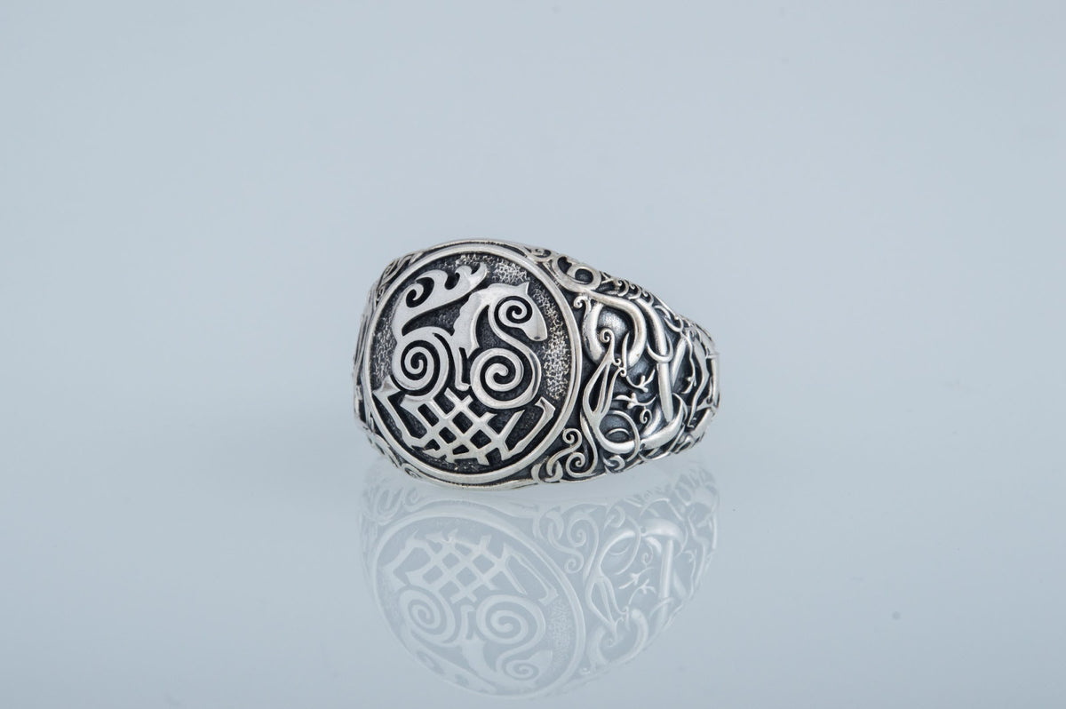 Bague Sleipnir et Style Urnes — Argent 925