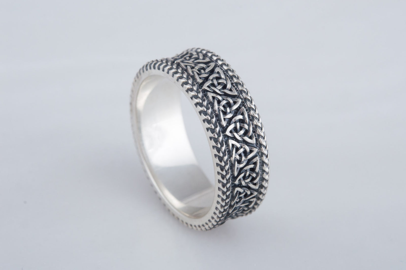 Bague Triquetra et Ornement — Argent 925