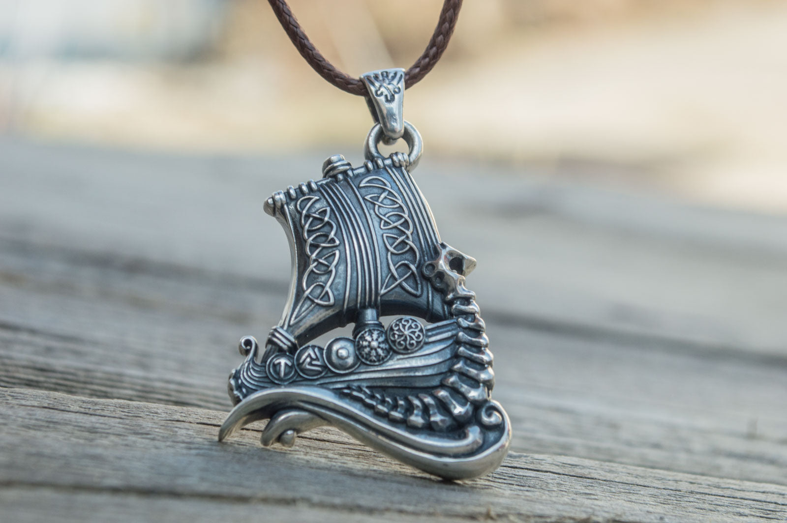 Pendentif Drakkar Ragnar — Argent 925