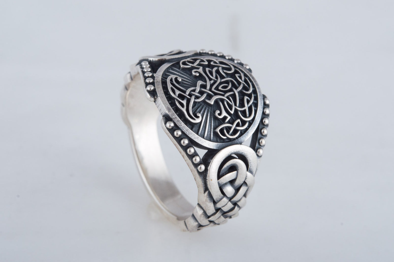 Bague Yggdrasil et Ornement Chevalière — Argent 925