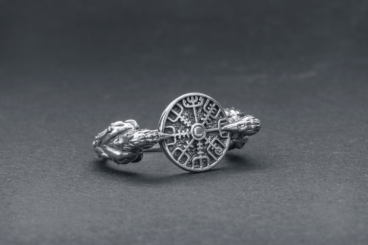 Bague Vegvisir et Hugin — Argent 925