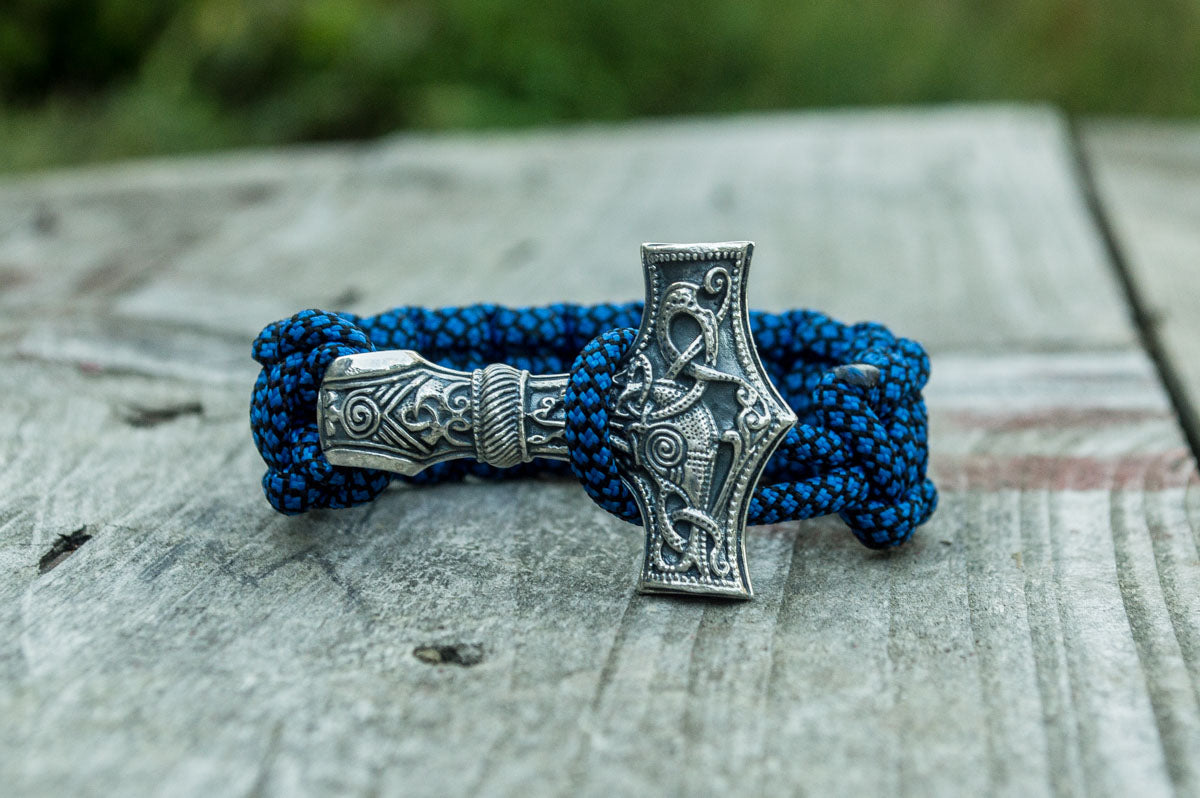 Bracelet Paracorde Marteau de Thor Gunnar — Argent 925