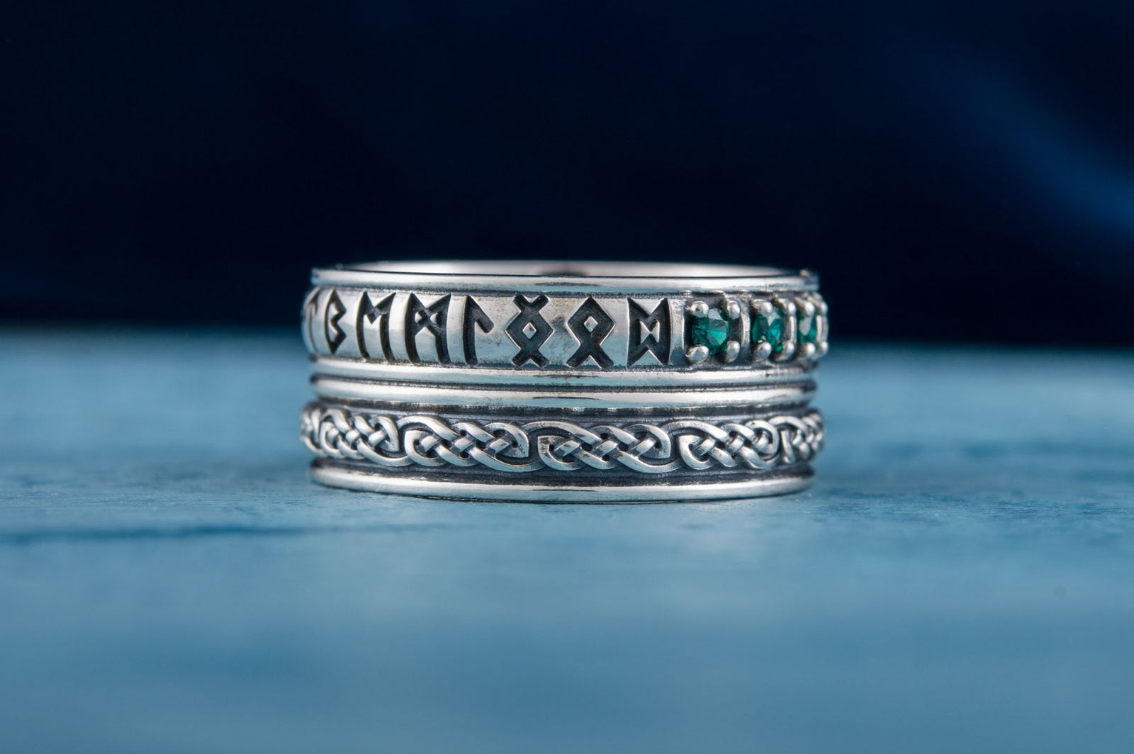 Bague Runes et Ornement Runique — Argent 925