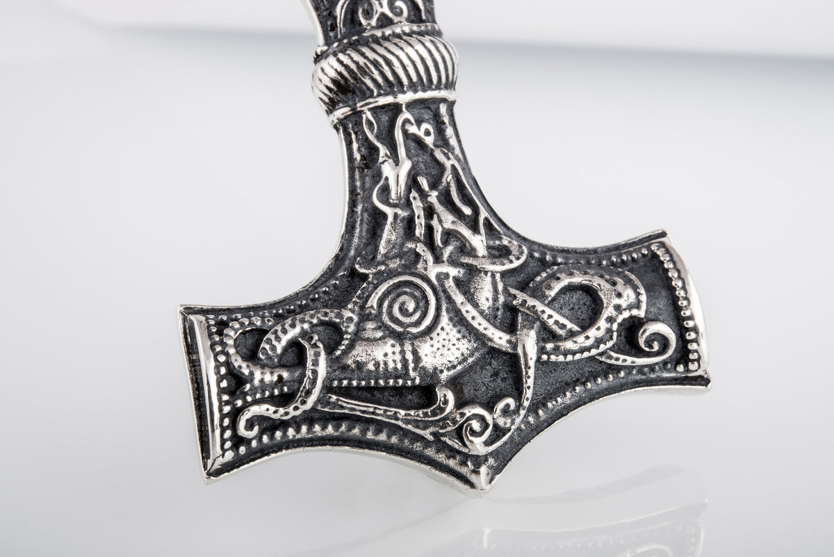 Pendentif Marteau de Thor et Mjölnir Ornement — Argent 925