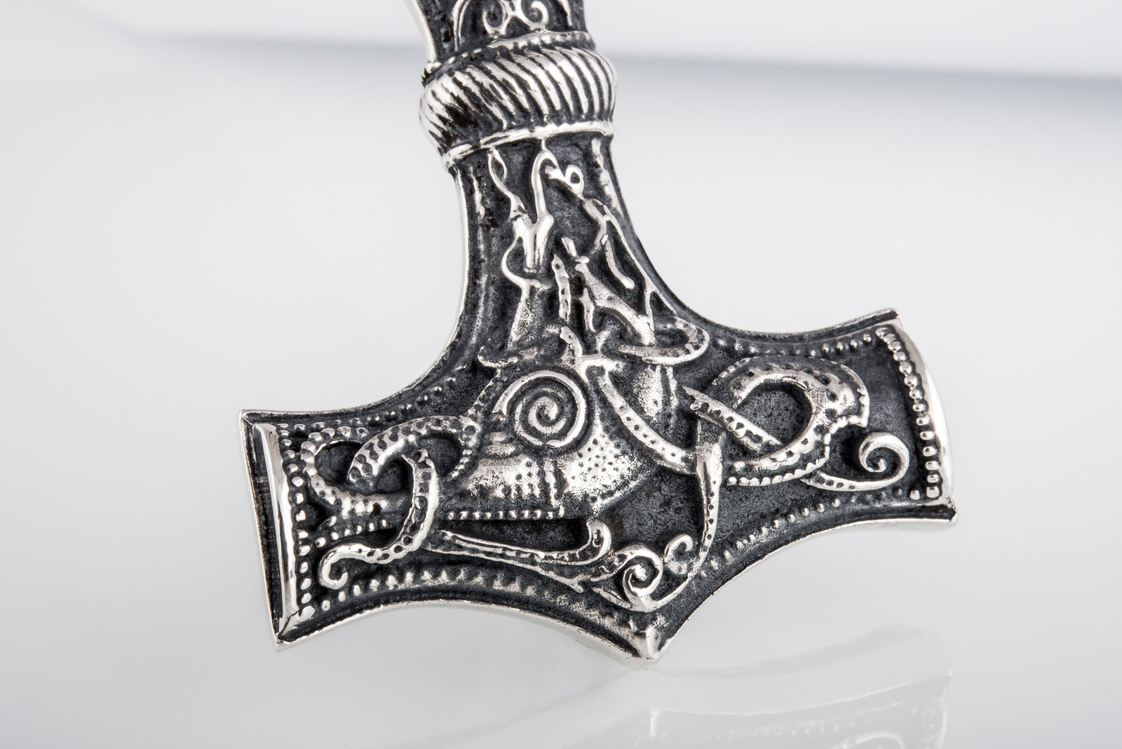 Pendentif Marteau de Thor et Mjölnir Ornement — Argent 925