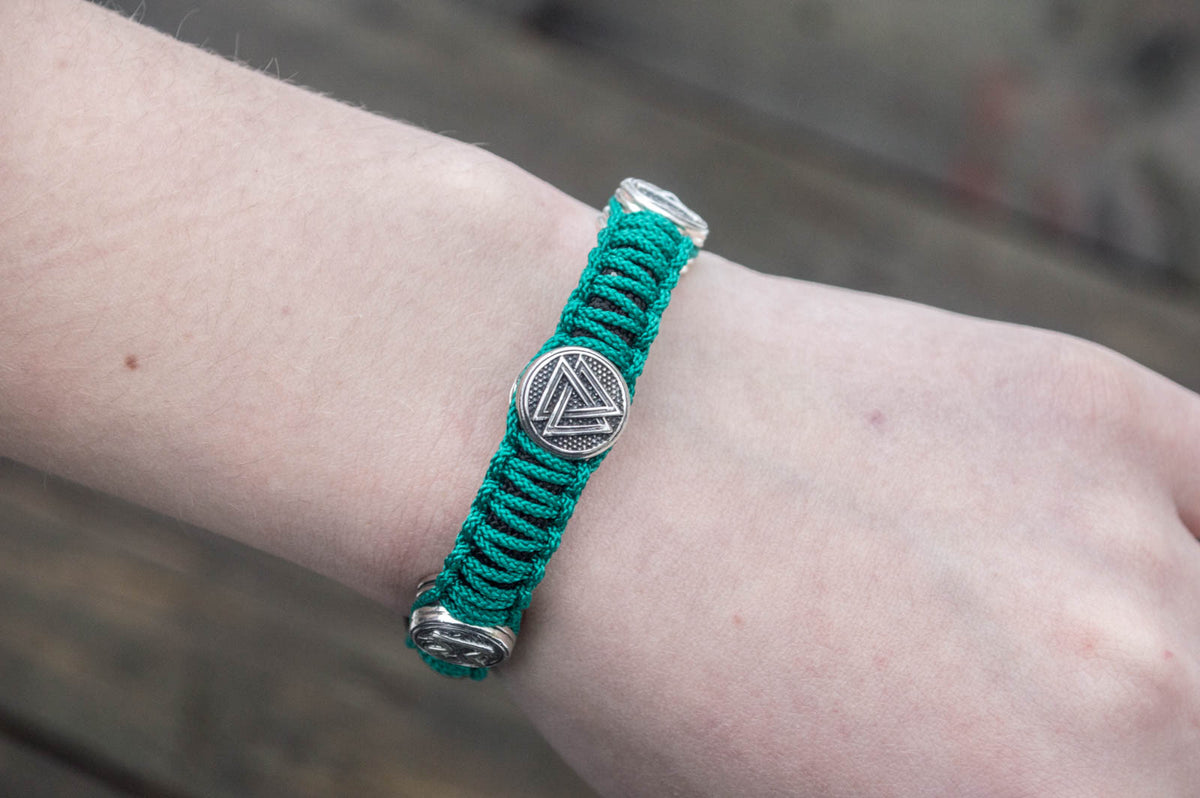 Bracelet Paracorde Marteau de Thor Freyja — Argent 925