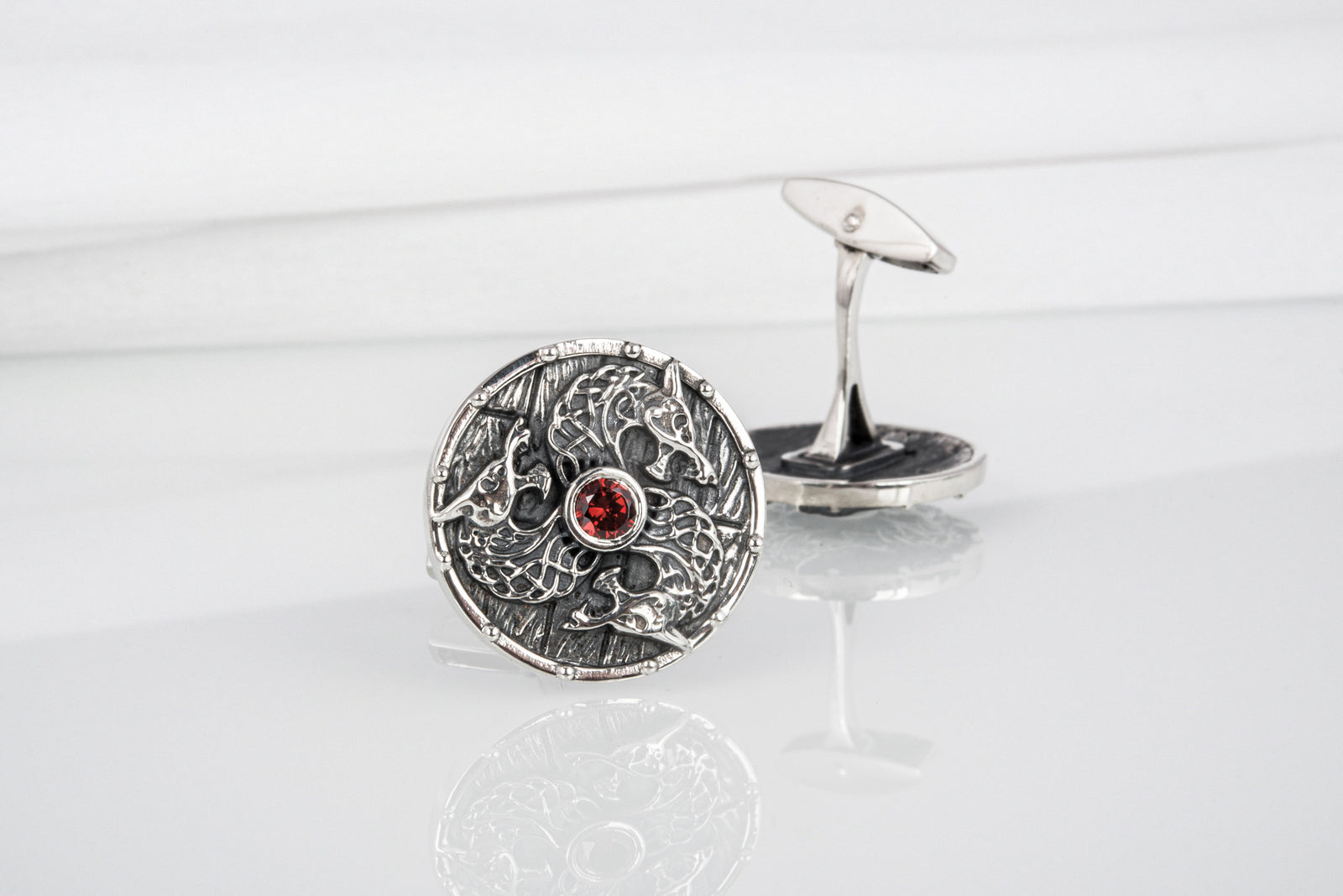 Boutons de manchette Viking Grand Modèle — Argent 925