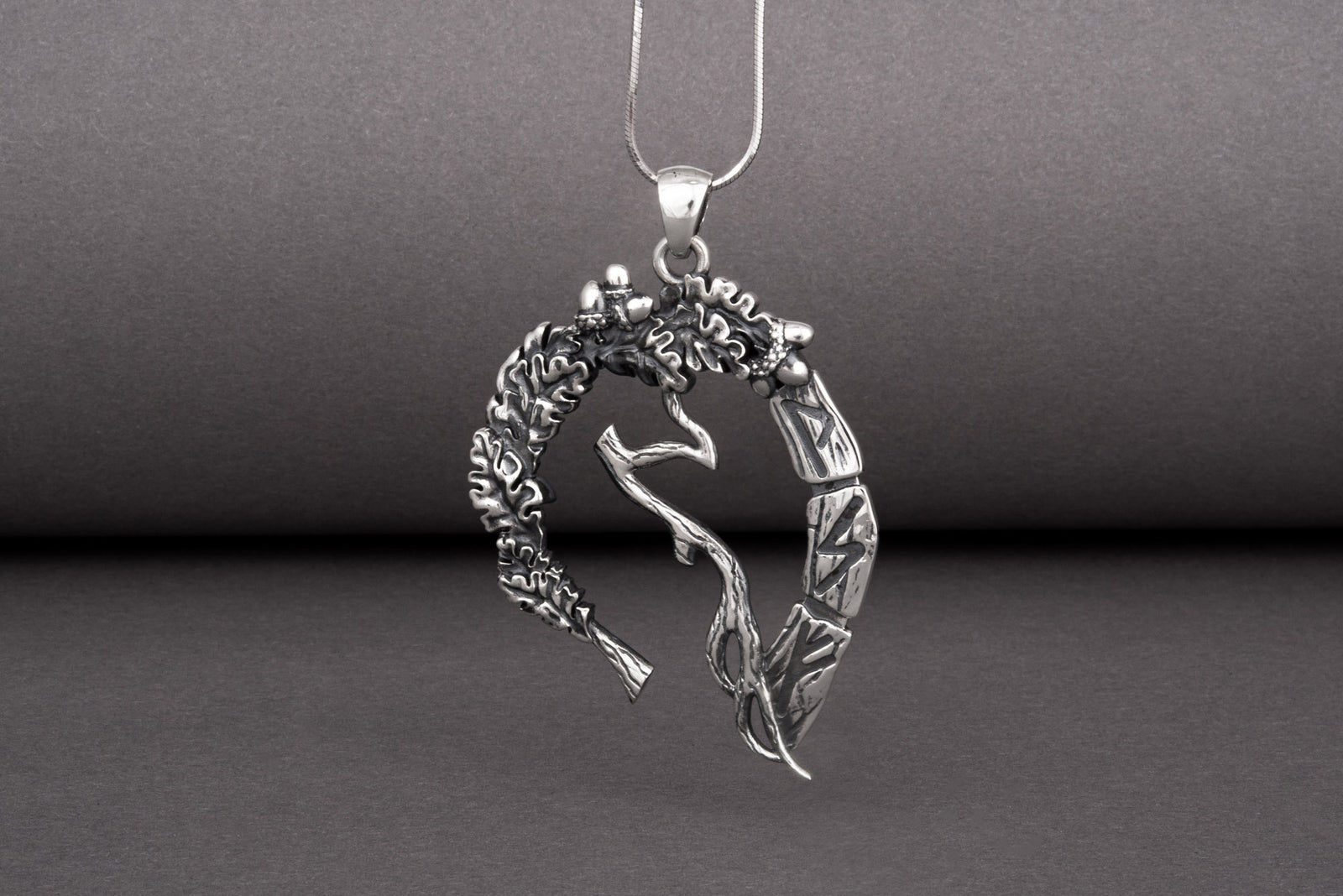 Pendentif Chêne et Feuillage — Argent 925