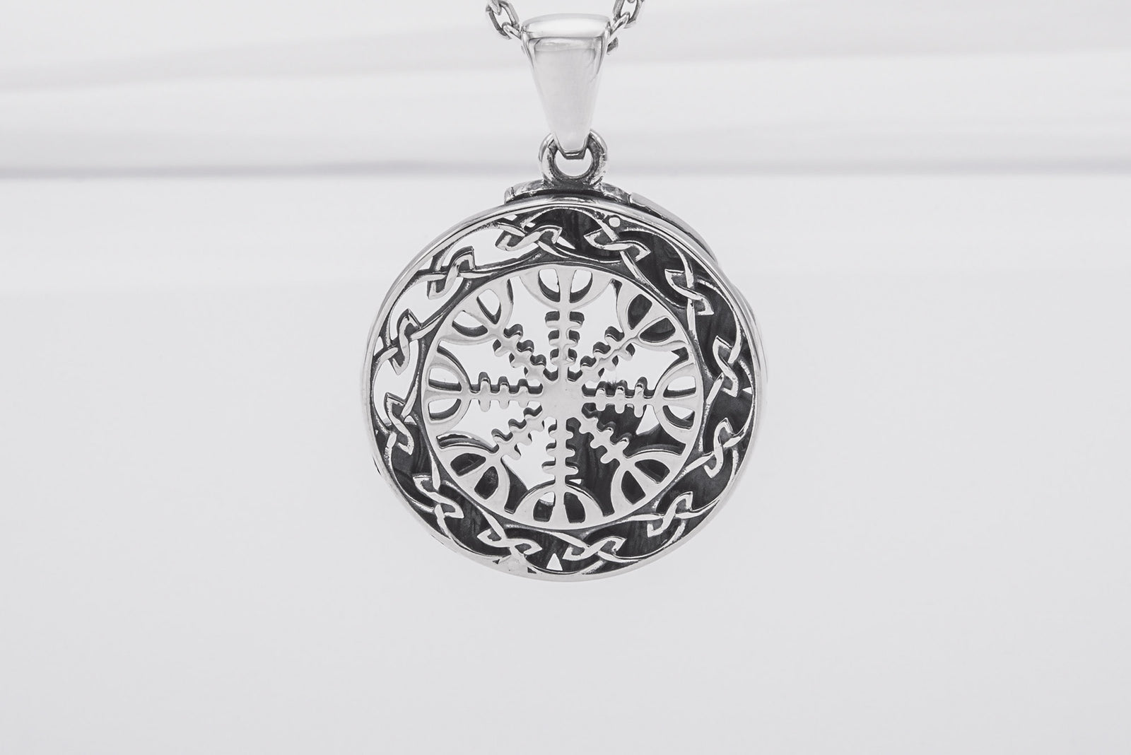 Pendentif Minimaliste Aegishjalmur — Argent 925