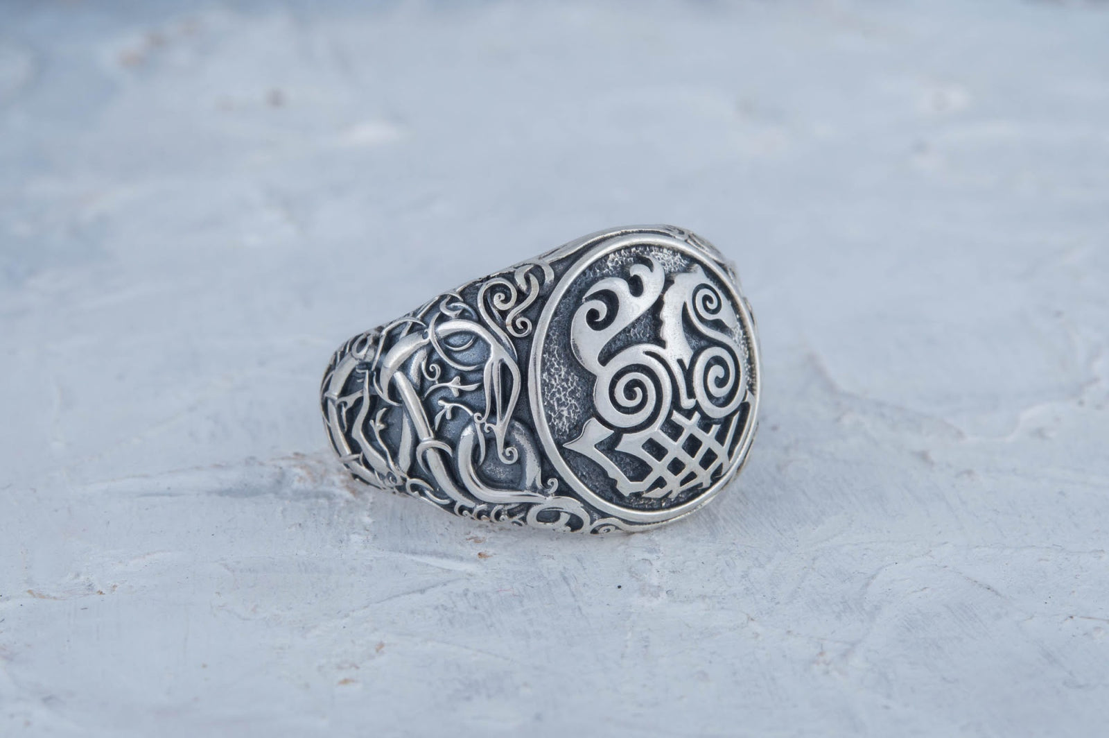 Bague Sleipnir et Style Urnes — Argent 925